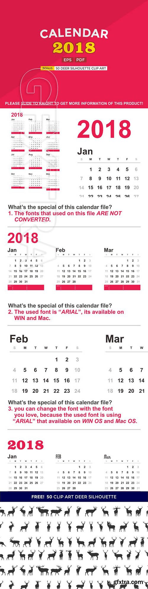 CreativeMarket - Calendar 2018 1931990