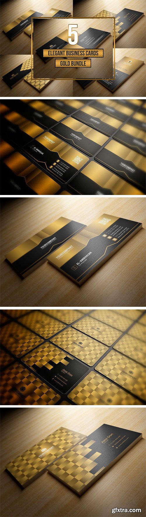 CM - 5 Gold Business Cards Bundle 1906724