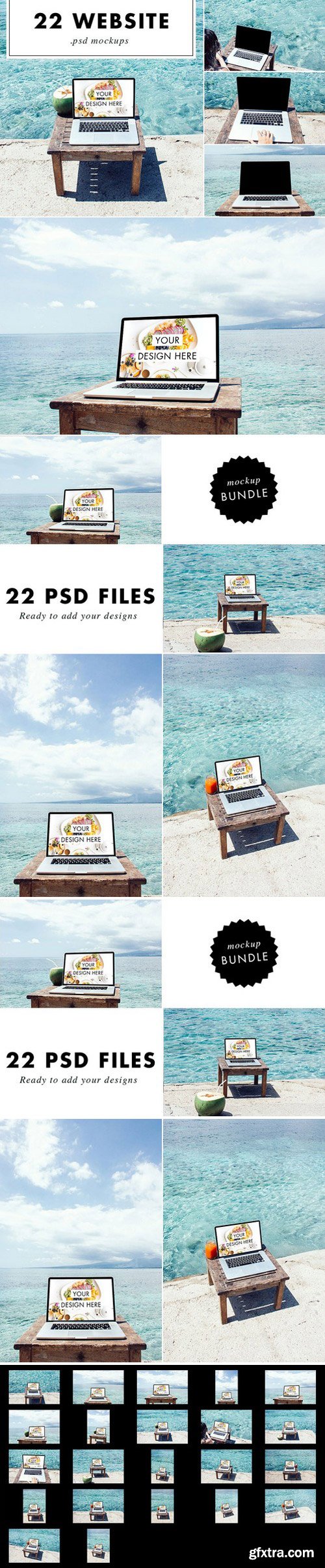 CM - Laptop PSD Mockups at the Beach 1868876