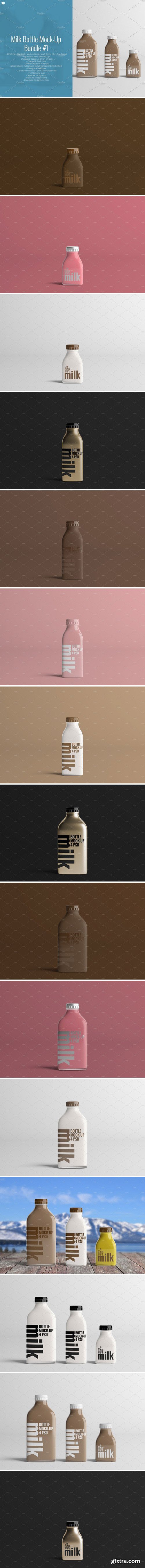 CM - Milk Bottle Mock-Up Bundle #1 1819767