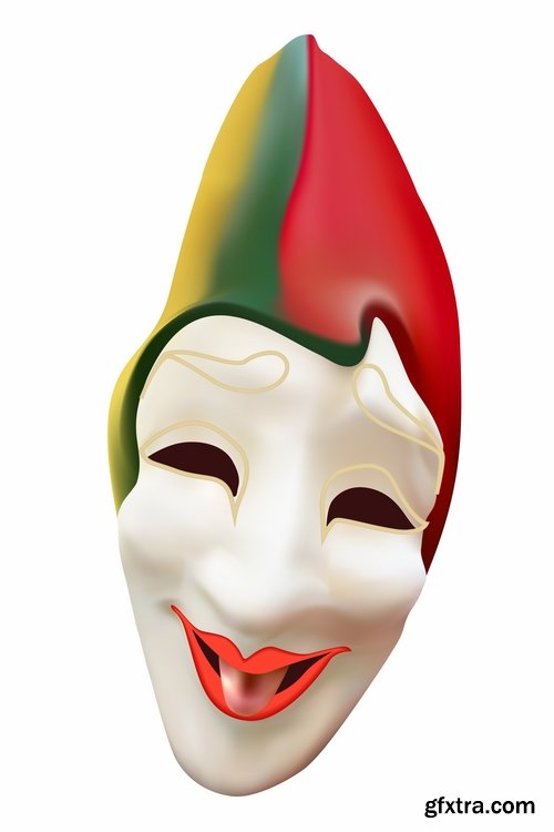 Vector illustration image joker clown cap cartoon character 3-25 Eps