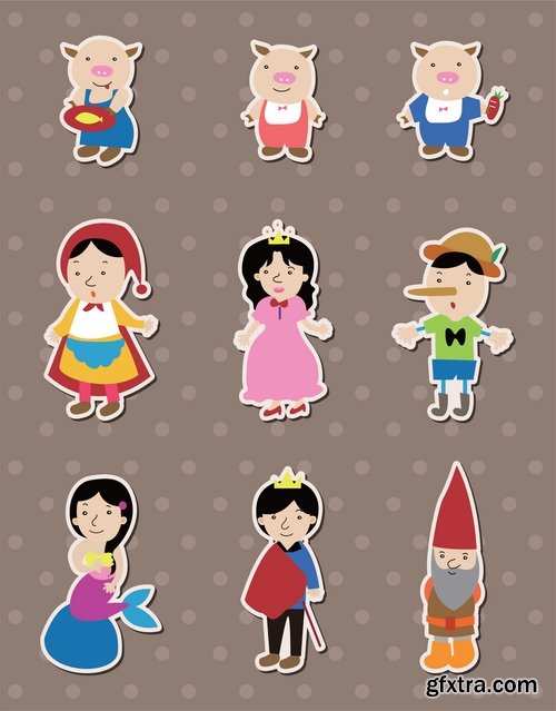 Cartoon icon web design element vector children 25 EPS