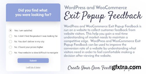 CodeCanyon - WordPress and WooCommerce Exit Popup Feedback v1.0 - 20816103