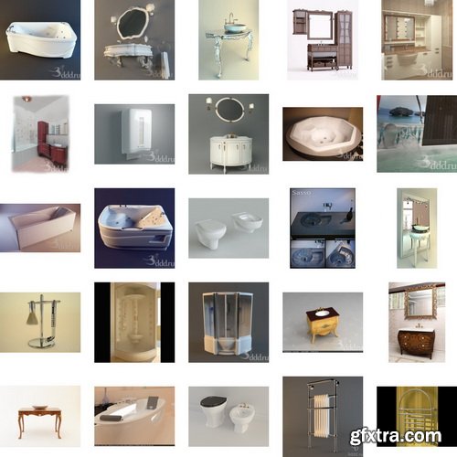 Profi models of bathrooms and decor with 3DDD (3Dmax, Vray)