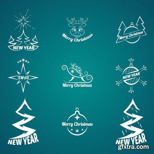 Vectors - White Christmas Labels 9