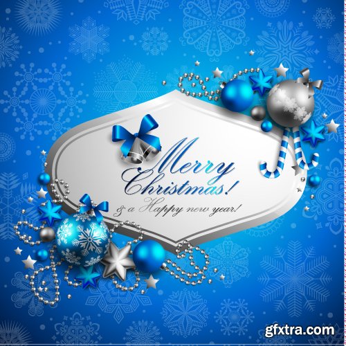 Vectors - Blue Christmas Backgrounds Set 17