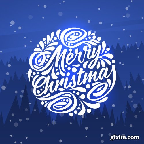 Vectors - Blue Christmas Backgrounds Set 17