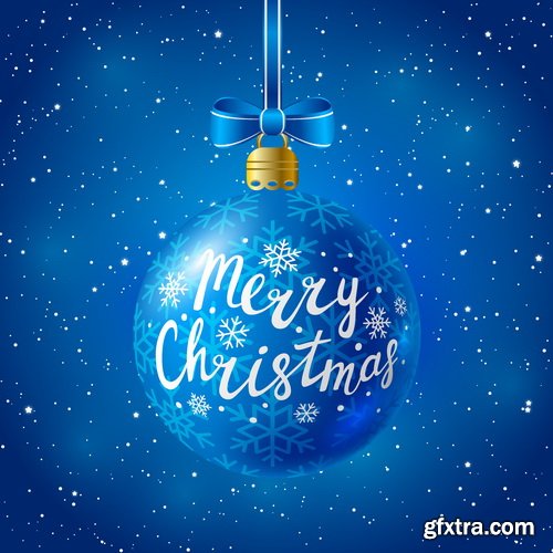 Vectors - Blue Christmas Backgrounds Set 17