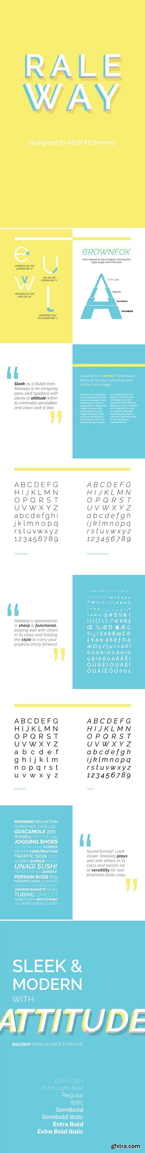 Raleway Set of 18 fonts