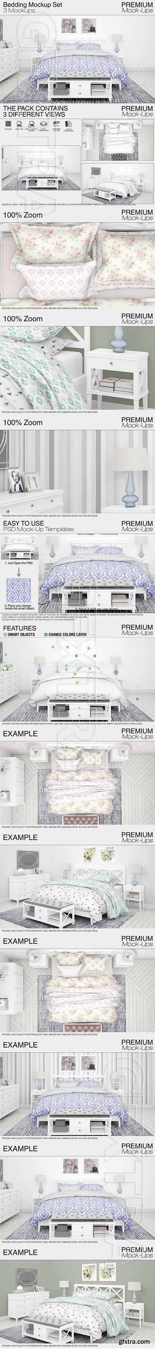 CreativeMarket - Bedding Mockup Set 1835547