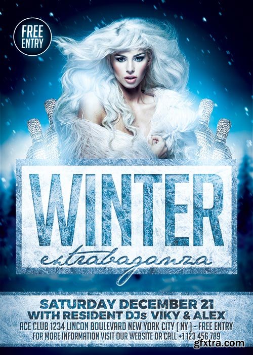 Elegant Winter Party V1 2017 Flyer Template