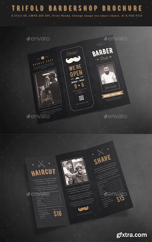 GR - Blackboard Trifold Barbershop Brochure 20858894