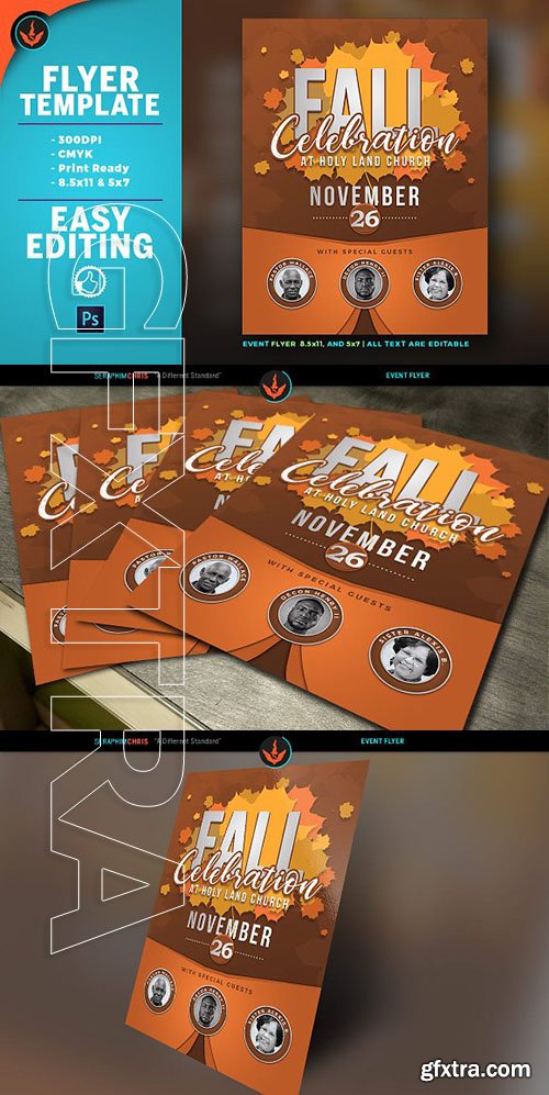 CreativeMarket - Fall Celebration Church Flyer 1985758