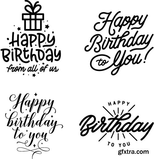 Vectors - Birthday Retro Labels 2