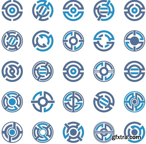 Vectors - Blue Creative Logotypes Set 4