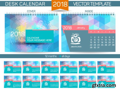 Vectors - 2018 Desk Calendars Set