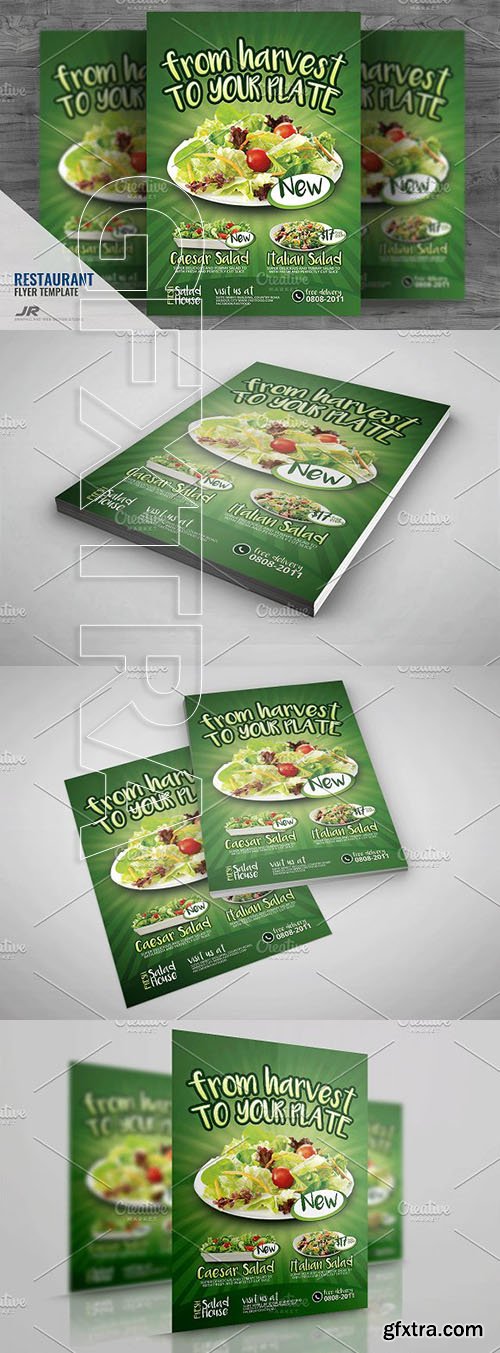 CreativeMarket - Salad Restaurant Flyer 1983311