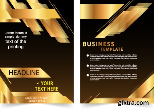 Vectors - Golden Business Flyers 6