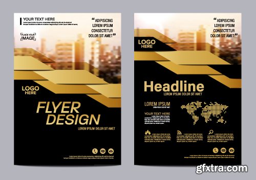 Vectors - Golden Business Flyers 6