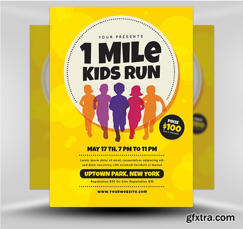 1 Mile Kids Run Flyer Template v1