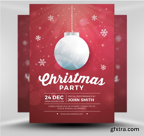 Simple Christmas Party Flyer Template