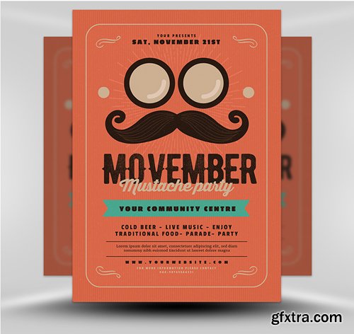 Movember Party Flyer Template v1