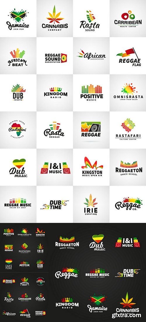 Jamaica reggae dance music vector template