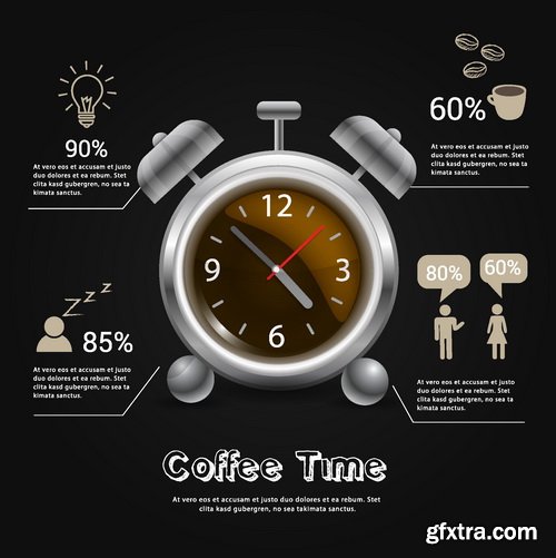 Vectors - Infographics with Clocks 7