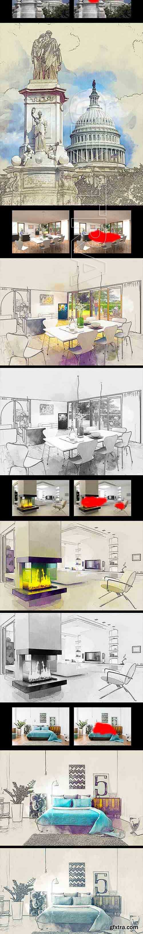 GraphicRiver - Architecture Sketch Photoshop Action 20845380