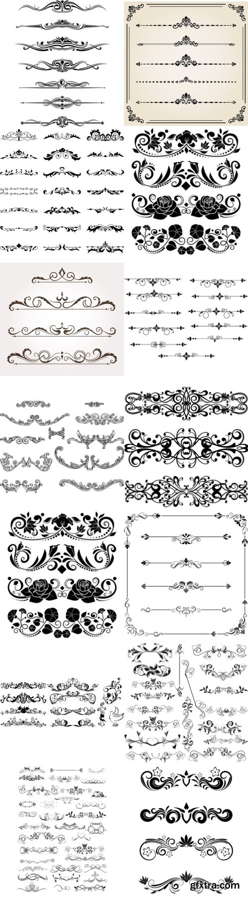 Vectors - Ornamental Floral Dividers [ALL 39 SETS IN 1!] 139xEPS