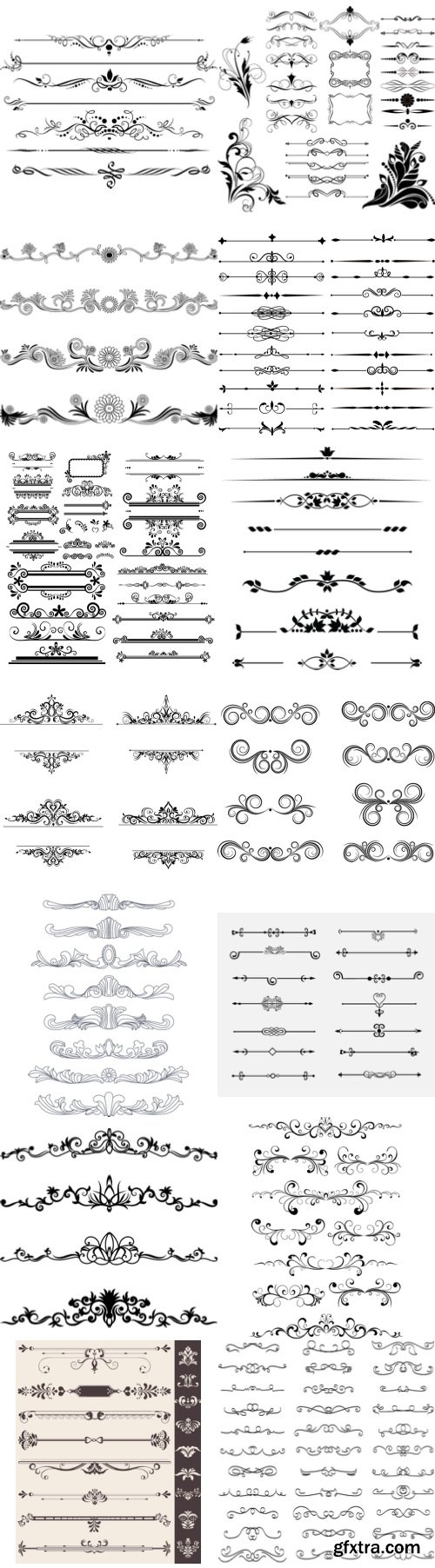 Vectors - Ornamental Floral Dividers [ALL 39 SETS IN 1!] 139xEPS