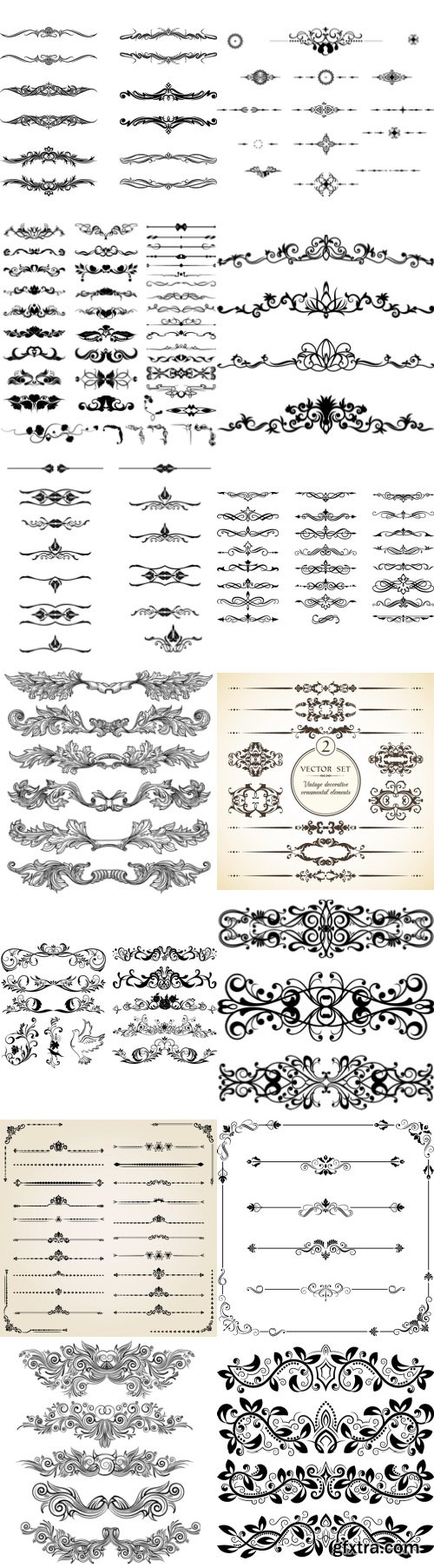 Vectors - Ornamental Floral Dividers [ALL 39 SETS IN 1!] 139xEPS