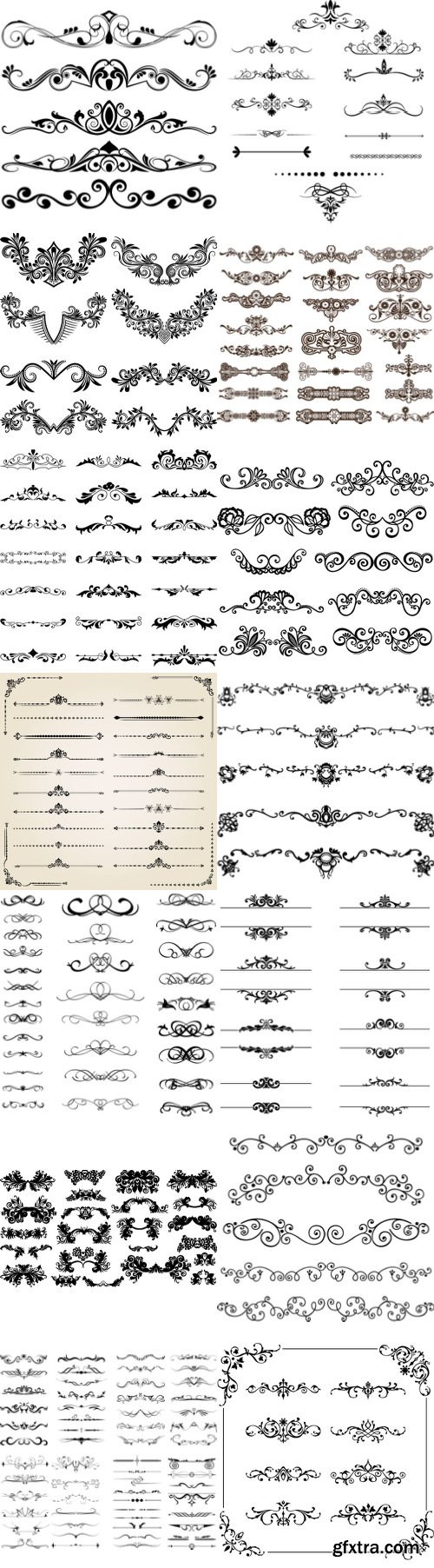 Vectors - Ornamental Floral Dividers [ALL 39 SETS IN 1!] 139xEPS