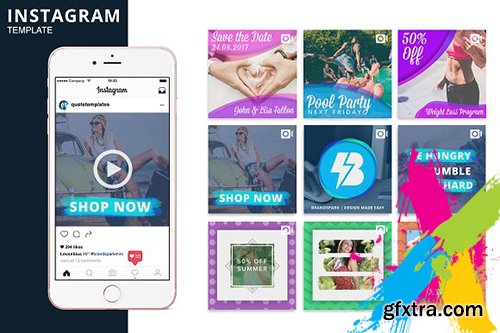 CreativeMarket - Instagram Video Photoshop Template 1984614