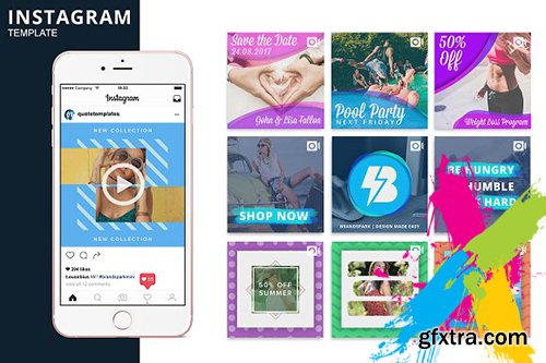 CreativeMarket - Instagram Video Photoshop Template 1984613