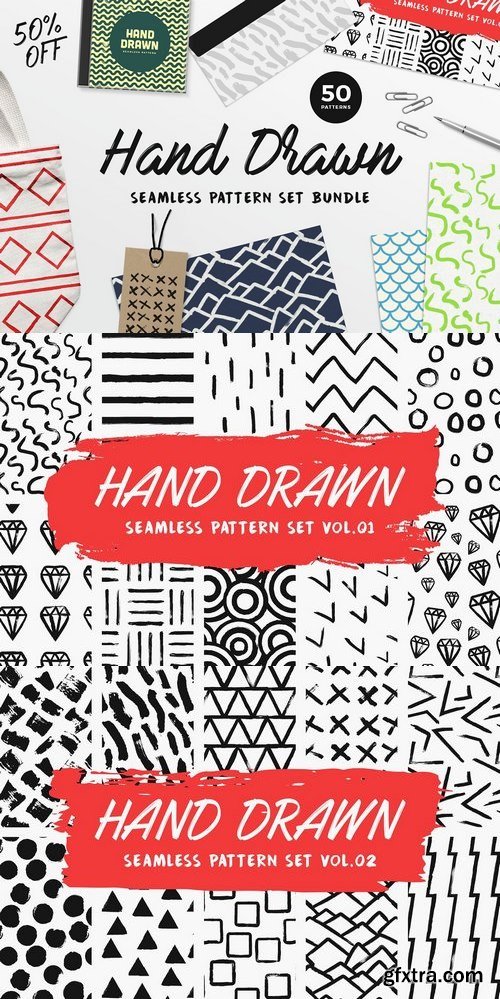 CM - Hand Drawn Patterns Bundle 1317620