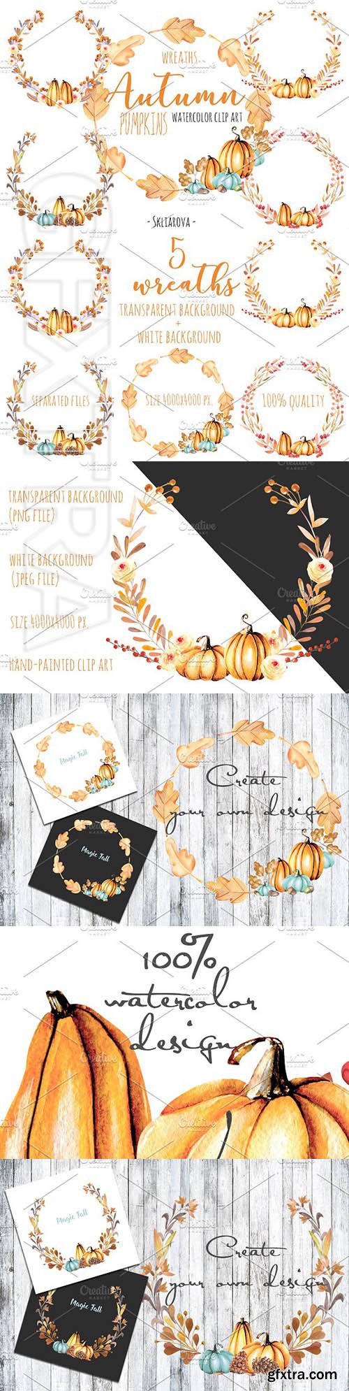 CreativeMarket - Autumn Floral wreaths 1985219