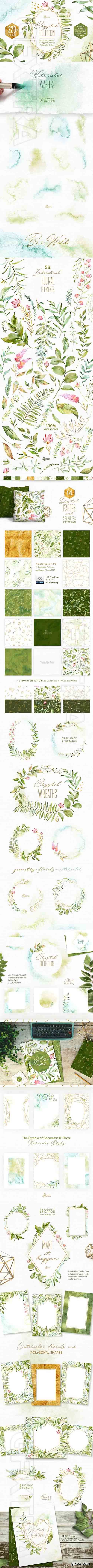 CreativeMarket - Crystal Floral & Polygonal Bundle 1984341