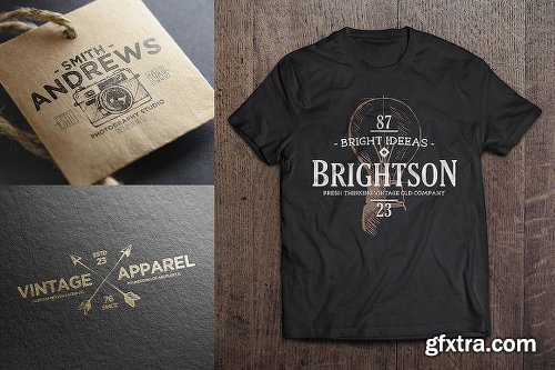 150+ Vintage Logos and Photo Mock-Ups Bundle