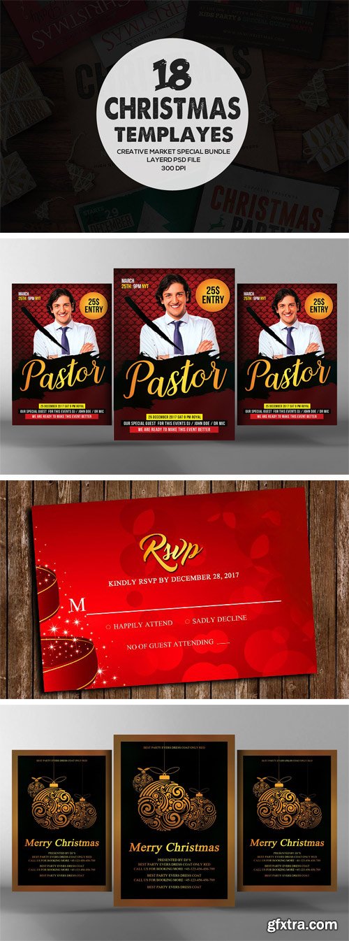 CM - 18 Chruch & Christmas Flyers Bundle 1905108