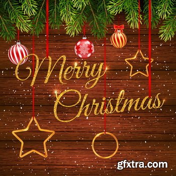 Wooden Christmas Backgrounds [ALL 10 SETS IN 1] 40xEPS