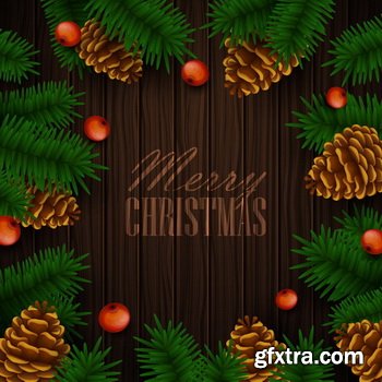 Wooden Christmas Backgrounds [ALL 10 SETS IN 1] 40xEPS