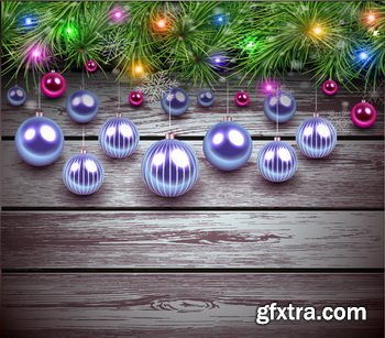 Wooden Christmas Backgrounds [ALL 10 SETS IN 1] 40xEPS