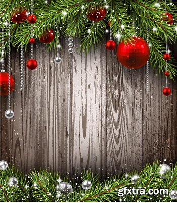 Wooden Christmas Backgrounds [ALL 10 SETS IN 1] 40xEPS