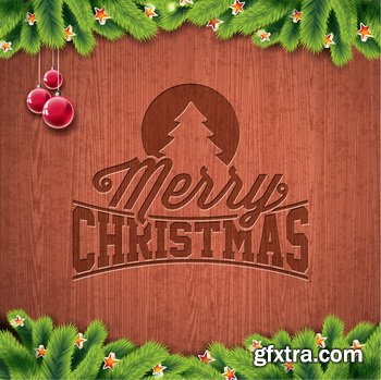 Wooden Christmas Backgrounds [ALL 10 SETS IN 1] 40xEPS