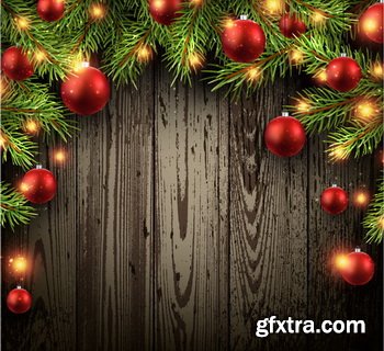 Wooden Christmas Backgrounds [ALL 10 SETS IN 1] 40xEPS