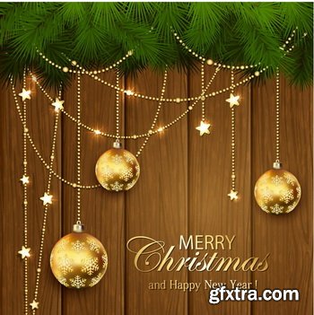 Wooden Christmas Backgrounds [ALL 10 SETS IN 1] 40xEPS