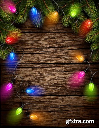 Wooden Christmas Backgrounds [ALL 10 SETS IN 1] 40xEPS