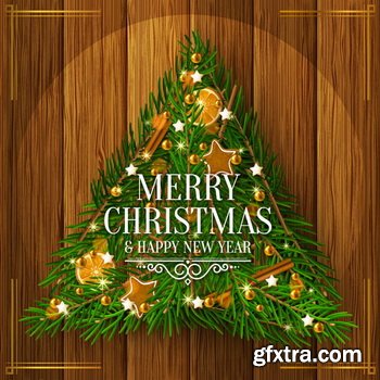 Wooden Christmas Backgrounds [ALL 10 SETS IN 1] 40xEPS