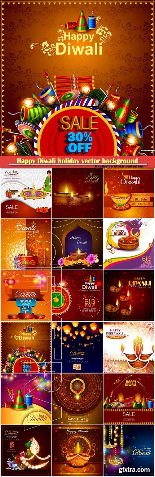 Happy Diwali holiday vector background